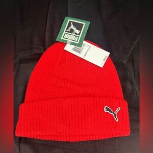 Puma Men's Vibrant Red Knit Beanie